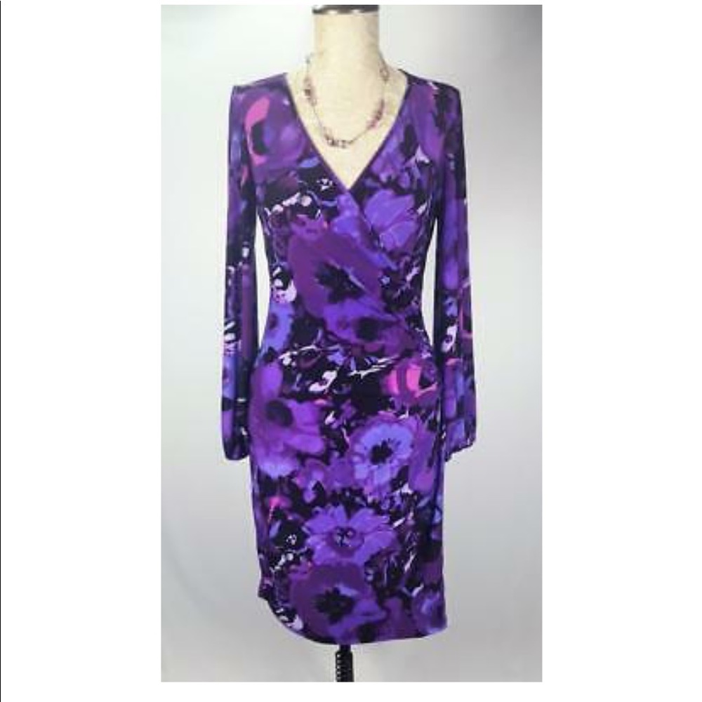 Purple Watercolor Flower Dress